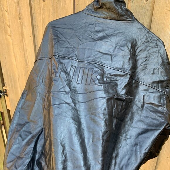 Vintage Nike Leather Jacket Large Black - Picture 14 of 15